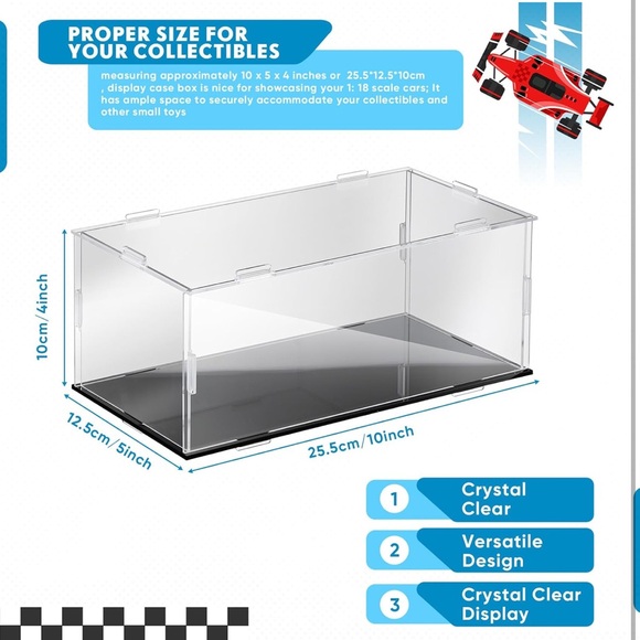 1 Pcs Clear Acrylic Display Case for 1:24 Model Car Requires Installation - Picture 2 of 8